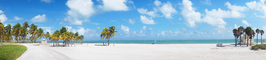 Panoramic view at Crandon park Beach of Key Biscayne, Miami, USA