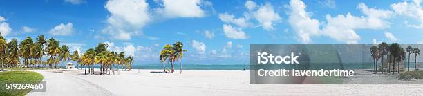 Panoramic View At Crandon Park Beach Of Key Biscayne Stock Photo - Download Image Now