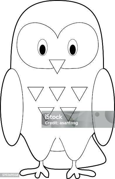 Easy Coloring Animals For Kids Snowy Owl Stock Illustration - Download Image Now - Animal, Animal Body Part, Animal Eye
