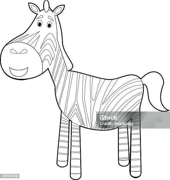 Easy Coloring Animals For Kids Zebra Stock Illustration - Download Image Now - Animal, Animal Body, Animal Markings