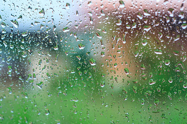 istock Natural water drops on glass 519271664