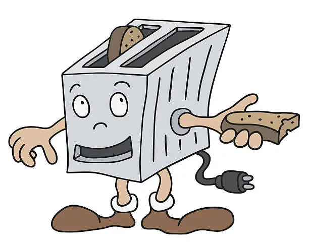 Vector illustration of Funny small toaster