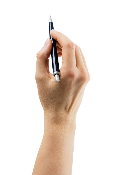 istock Hand holding pen, isolated on a white background, clipping path 519274538
