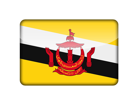 Brunei Flag in the form of a glossy icon.