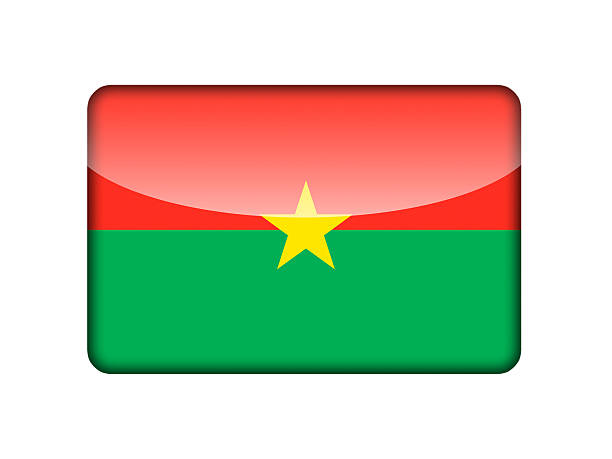 Burkina Faso flag in the form of a glossy icon.