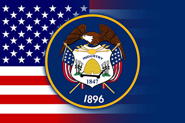 istock USA and Utah State Flag 519277871