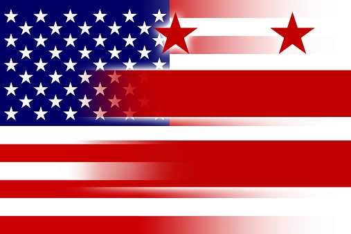 USA and Washington DC Flag