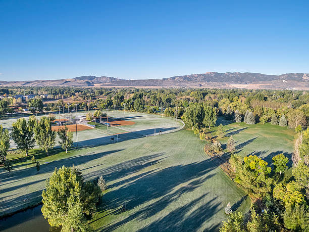 istock park aerial view with frost 519278633