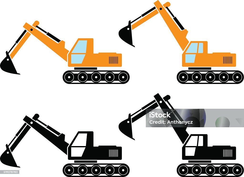 Excavator Symbole - Lizenzfrei Baggerschiff Vektorgrafik