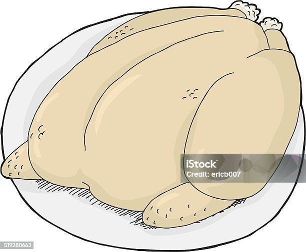 Isolated Turkey On Plate Stock Illustration - Download Image Now - Cartoon, Clip Art, Cut Out