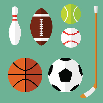 Vector illustration of a sports icon set in flat style.