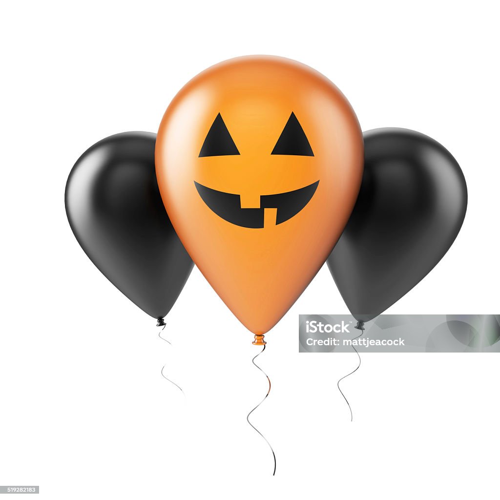 Pumpkin balloon Happy Halloween balloons Anthropomorphic Face Stock Photo