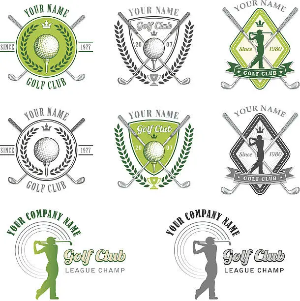 Vector illustration of Green Golf Club Logo designs