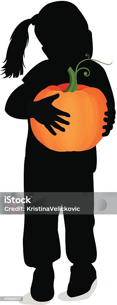 Girl with pumpkin vector file of girl with pumpkin Adult stock vector