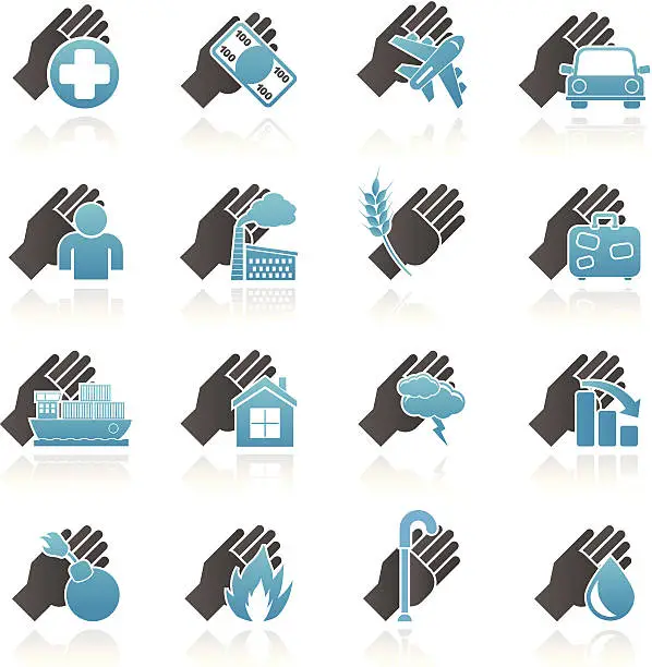 Vector illustration of Insurance and risk icons