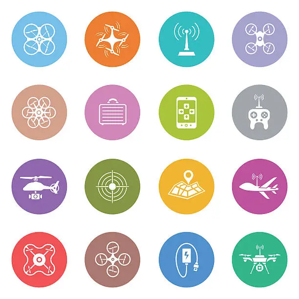 Vector illustration of Quadcopter Icon Set