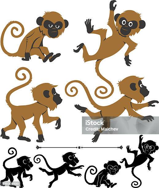 Scimmie - Immagini vettoriali stock e altre immagini di Scimmia cappuccina - Scimmia cappuccina, Scimmia, Scimmia antropomorfa