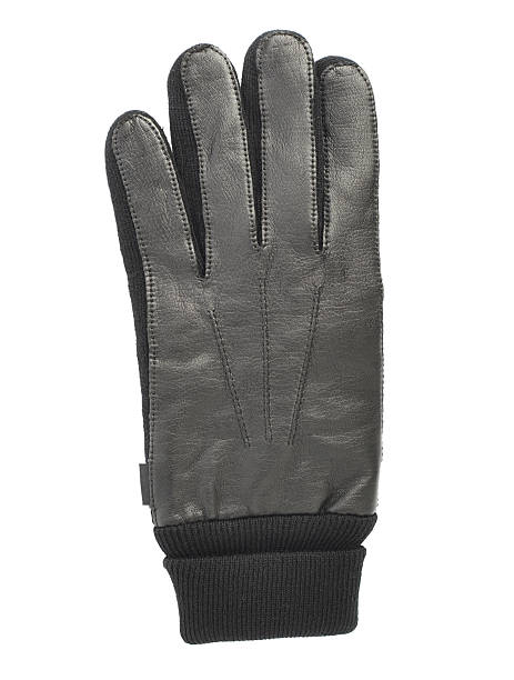 istock Black leather winter glove isolated 519311462