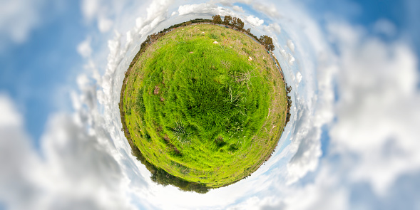 Little green planet. 360 degree panorama