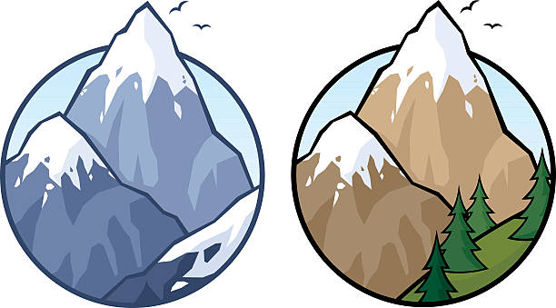 Mountain Mountain in 2 versions. cartoon mountains stock illustrations
