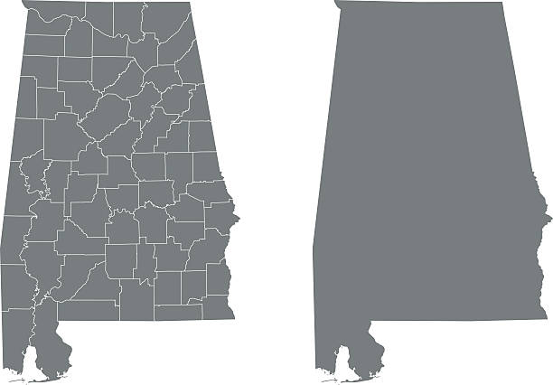 Alabama Map vector map of the Alabama. alabama stock illustrations