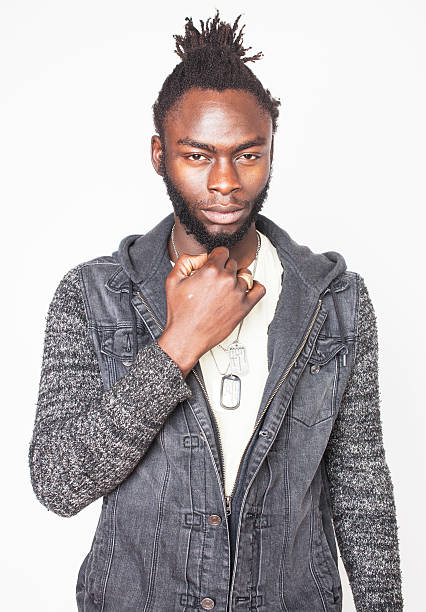 istock young handsome african american guy with army badge fooling around 519314028