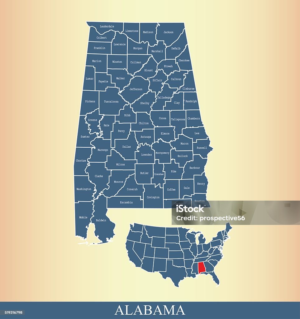 Alabama Map Creative Alabama County Map Outline Vector Illustration In Creative Design Stock ...