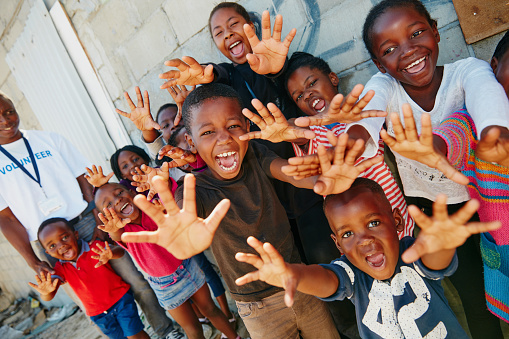Cropped portrait of a group of kids at a community outreach event