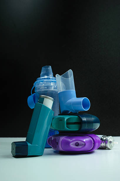 istock Asthma medication. Set of inhalers and medication 519317886
