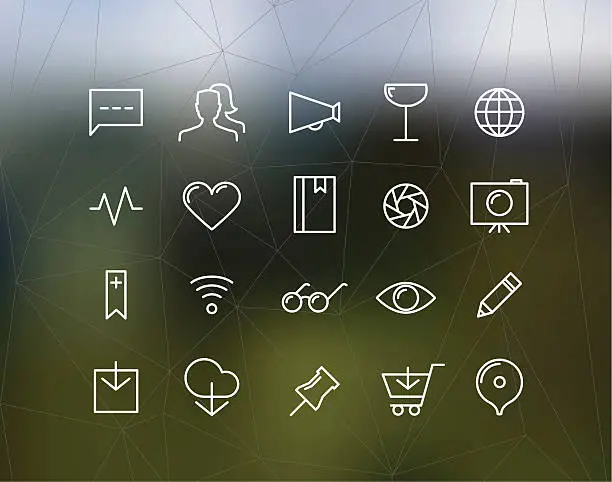 Vector illustration of Media and communication thin line icons
