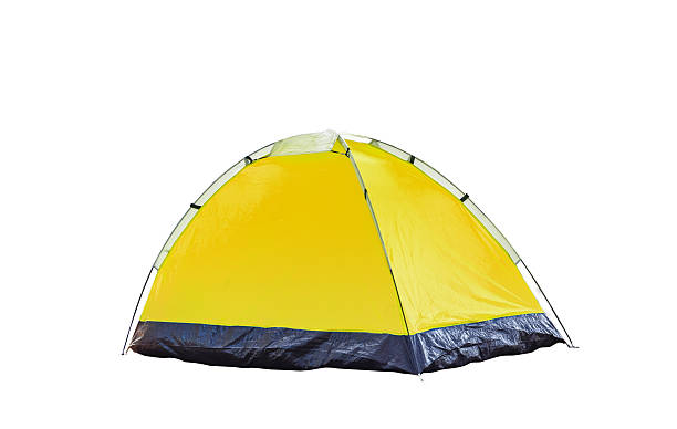 istock Isolated yellow dome tent on white 519319370
