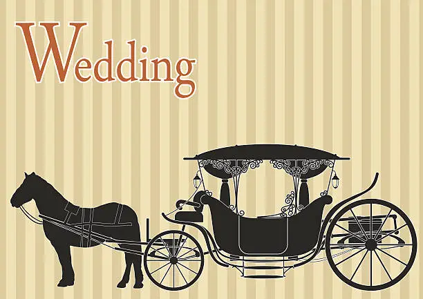 Vector illustration of Vintage horse carriage