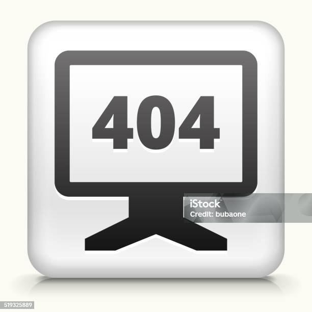 Square Button With 404 Error Monitor Stock Illustration - Download Image Now - Not Found - Error Message, Communication, Computer