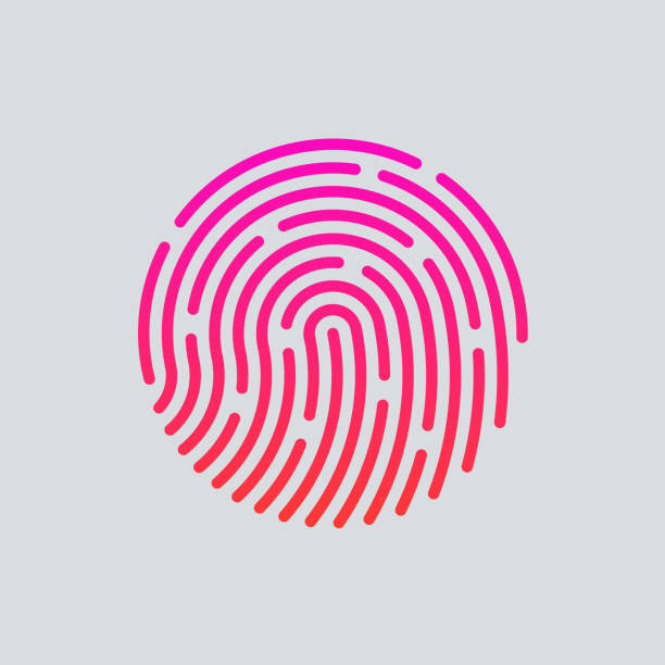id aplikacji ikona.  odcisk palca ilustracja wektorowa - fingerprint stock illustrations