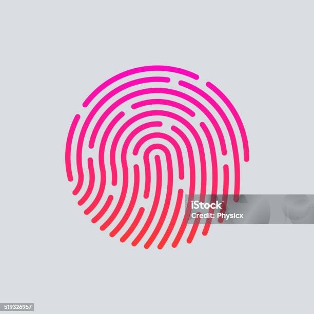 Id App Icon Fingerprint Vector Illustration Stock Illustration - Download Image Now - Identity, Fingerprint, Icon Symbol