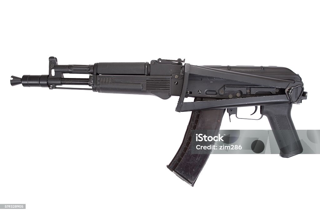new modern Kalashnikov assault rifle on white 45-49 Years Stock Photo