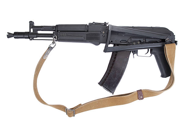 istock Kalashnikov AK105 modern assault rifle on white 519329303
