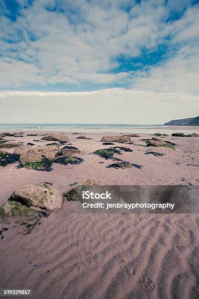 Seaside Beach Scene Portrait Formattif Stock Photo - Download Image Now - Beach, Blue, Cloud - Sky