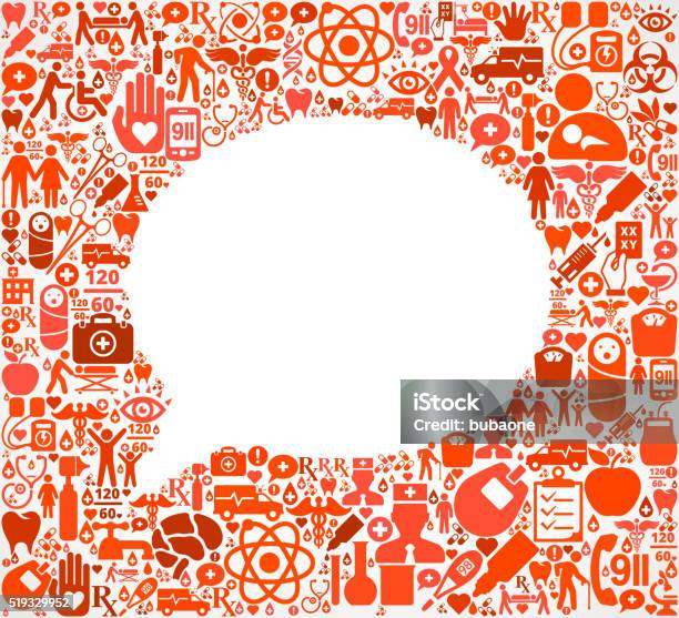 Discussion Healthcare And Medicine Seamless Icon Pattern Stock Illustration - Download Image Now