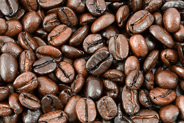 Close-up coffee bean texture. stock photo