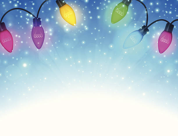 Holiday Lights Background Christmas and holiday lights background with space for copy. EPS 10 file. Transparency effects used on highlight elements. blue yellow lights stock illustrations