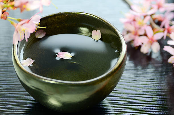istock Japanese rice wine with cherry blossom 519331404
