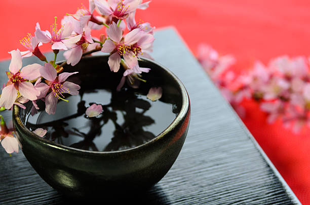istock Japanese rice wine with cherry blossom 519331518