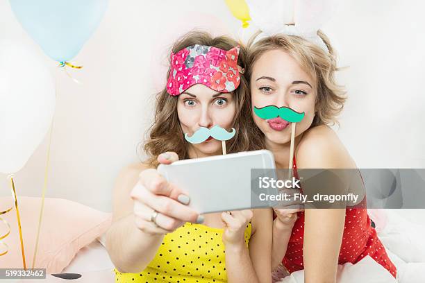 Playful Mood Stock Photo - Download Image Now - Pajamas, Party - Social Event, Happiness