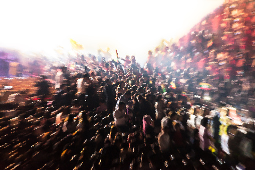 People chaotic in concert abstract background blur motion, Effects crystal technique