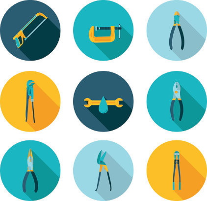 flat icons bench tools