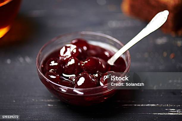 Cherry Jam In A Bowl Stock Photo - Download Image Now - Berry Fruit, Bowl, Breakfast
