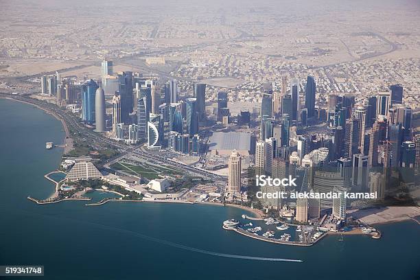 Aerial View On Doha Stock Photo - Download Image Now - Doha, Aerial View, Qatar