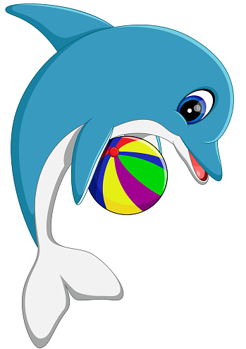 Cute Dolphin Cartoon Stock Illustration - Download Image Now - Animal,  Animal Tricks, Animal Wildlife - iStock