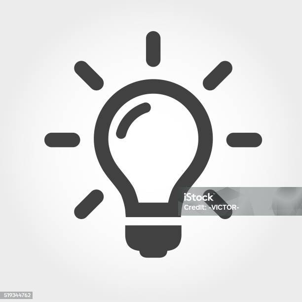 Light Bulb Icon Iconic Series Stock Illustration - Download Image Now - Light Bulb, Icon, Inspiration
